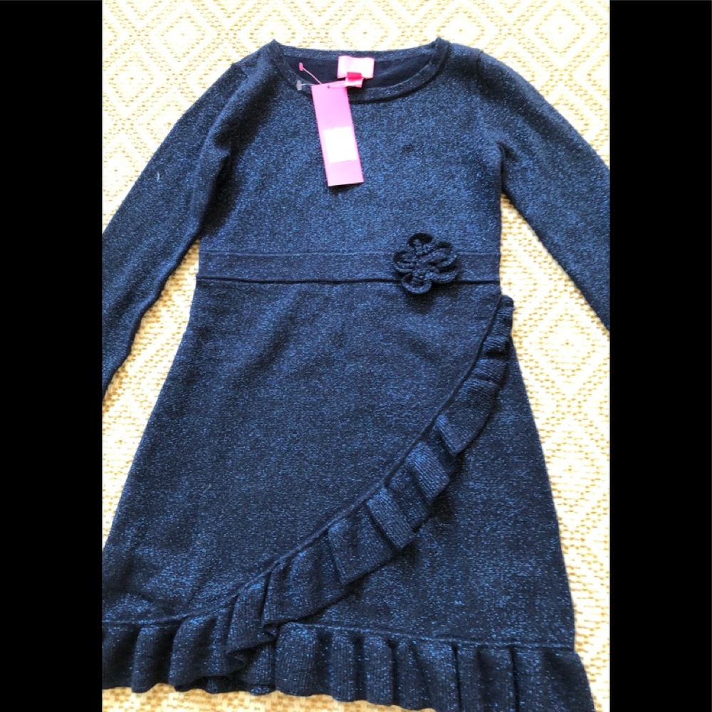 Girls size extra large Lily Pulitzer blue shimmery dress.